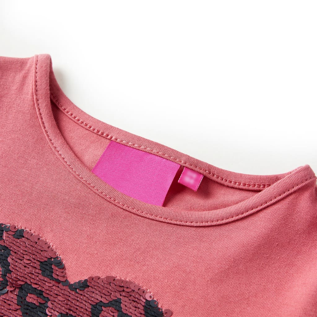 Vidaxl Kinderhemd mit langen Ärmeln 128 Old Pink