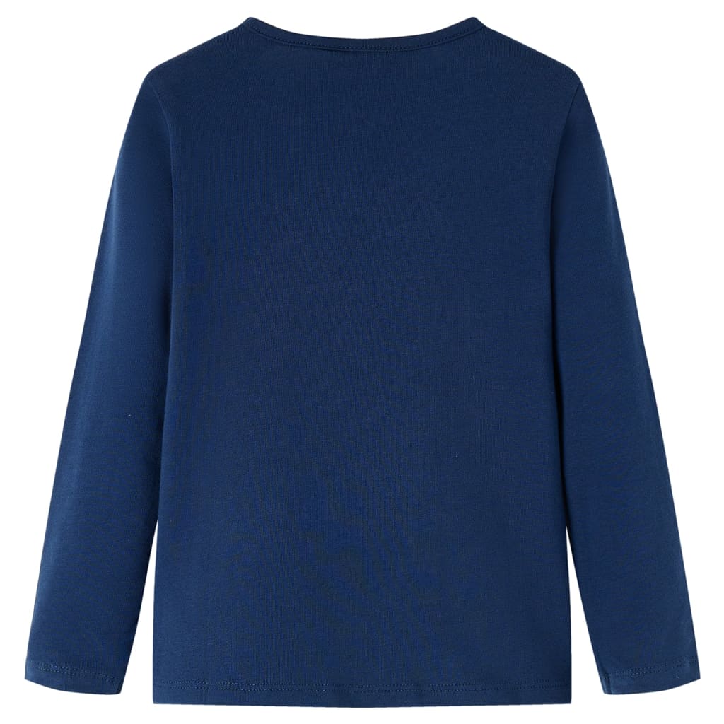 Vidaxl Kinderhemd mit langen Ärmeln 116 Marineblau