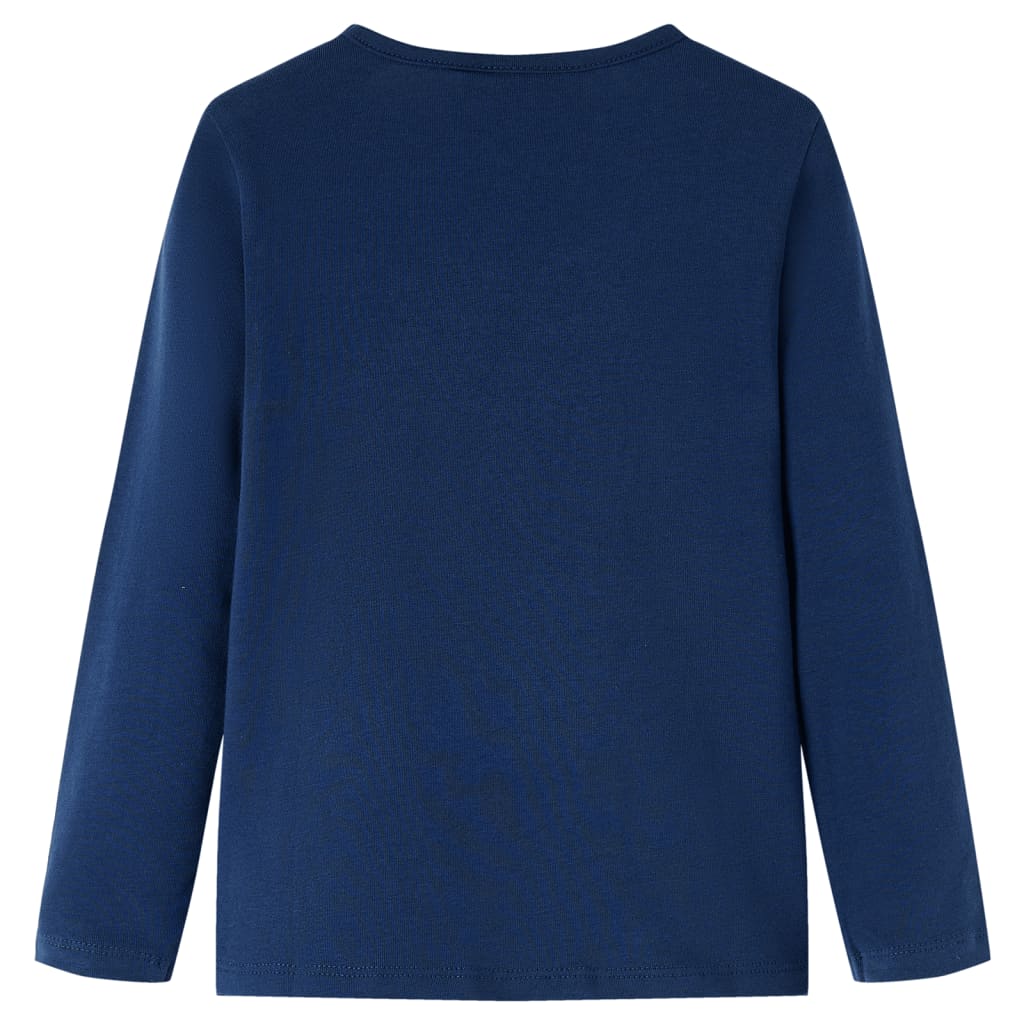 Vidaxl Kinderhemd mit langen Ärmeln 128 Marineblau