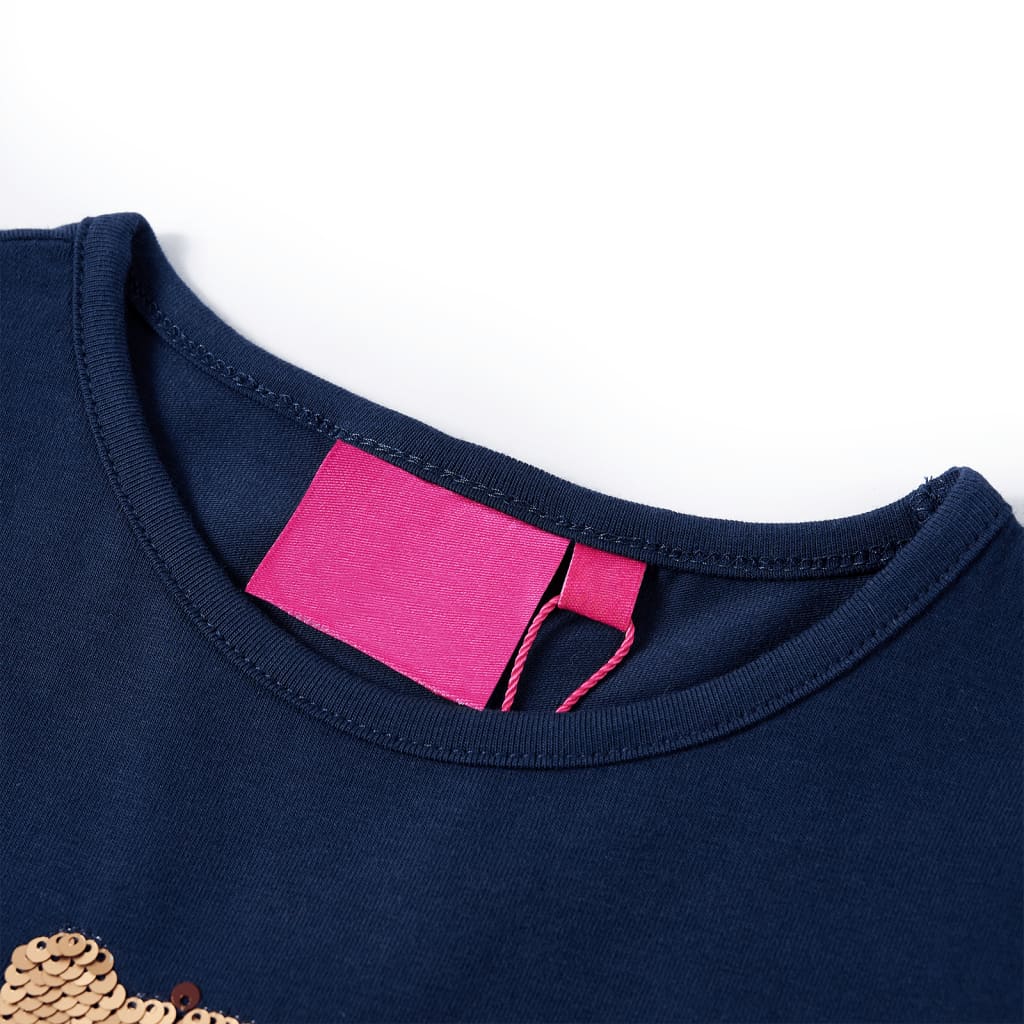 Vidaxl Kinderhemd mit langen Ärmeln 128 Marineblau