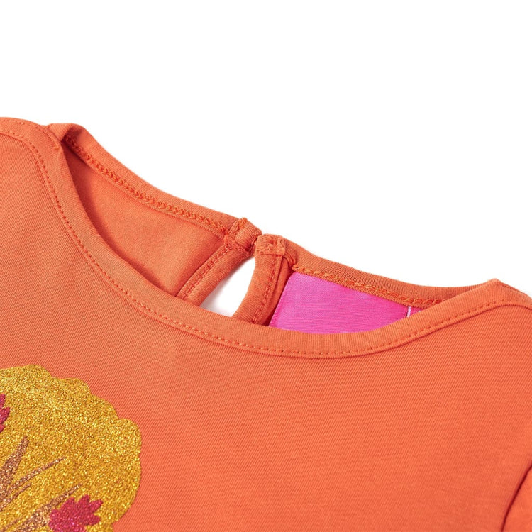 Vidaxl -Kinderhemd mit langen Ärmeln 128 Oranjebruin