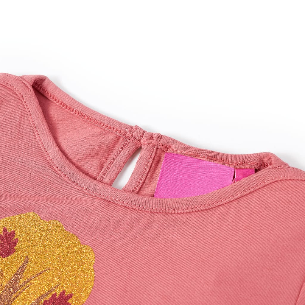 Vidaxl -Kinderhemd mit langen Ärmeln 104 Old Pink