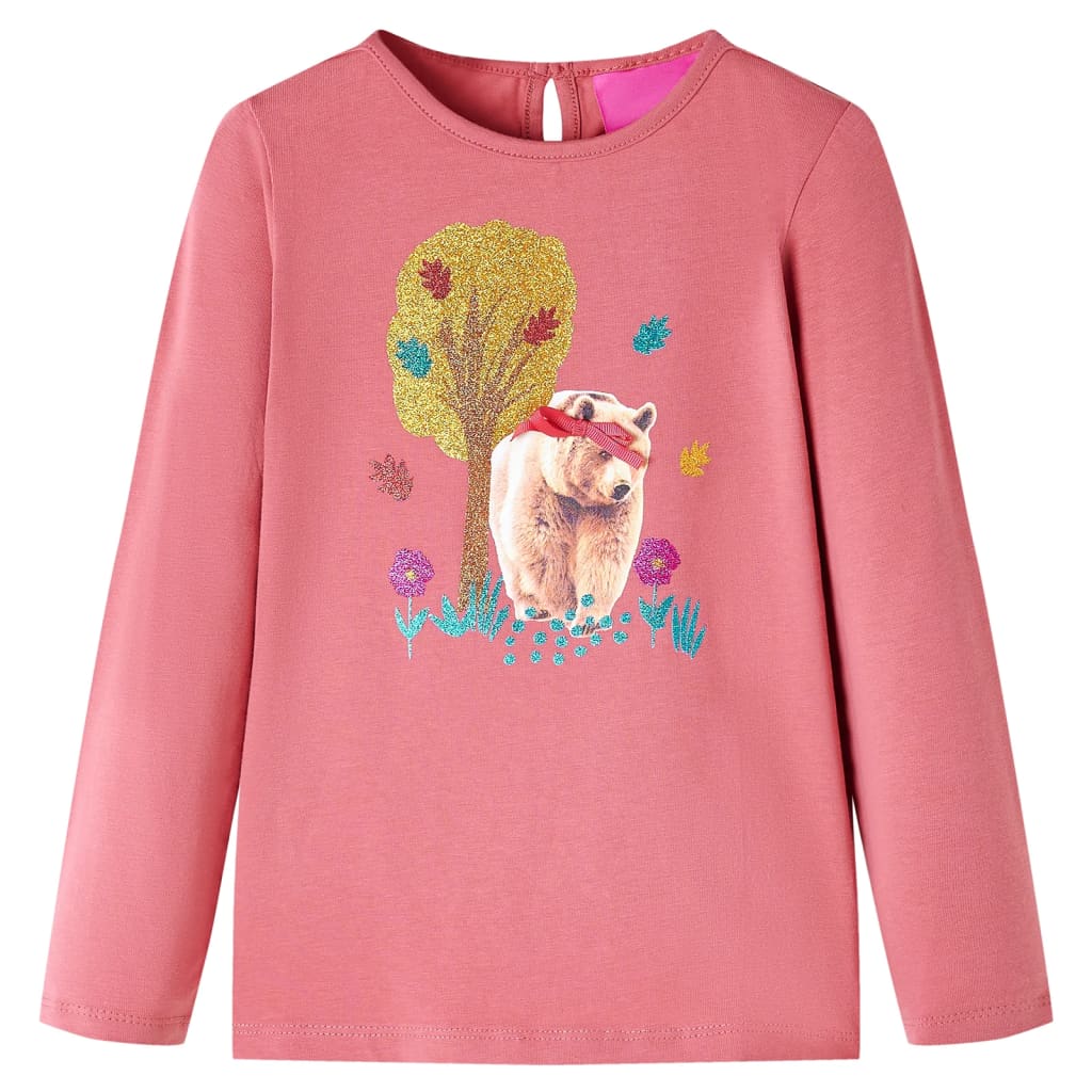Vidaxl Kinderhemd mit langen Ärmeln 128 Old Pink