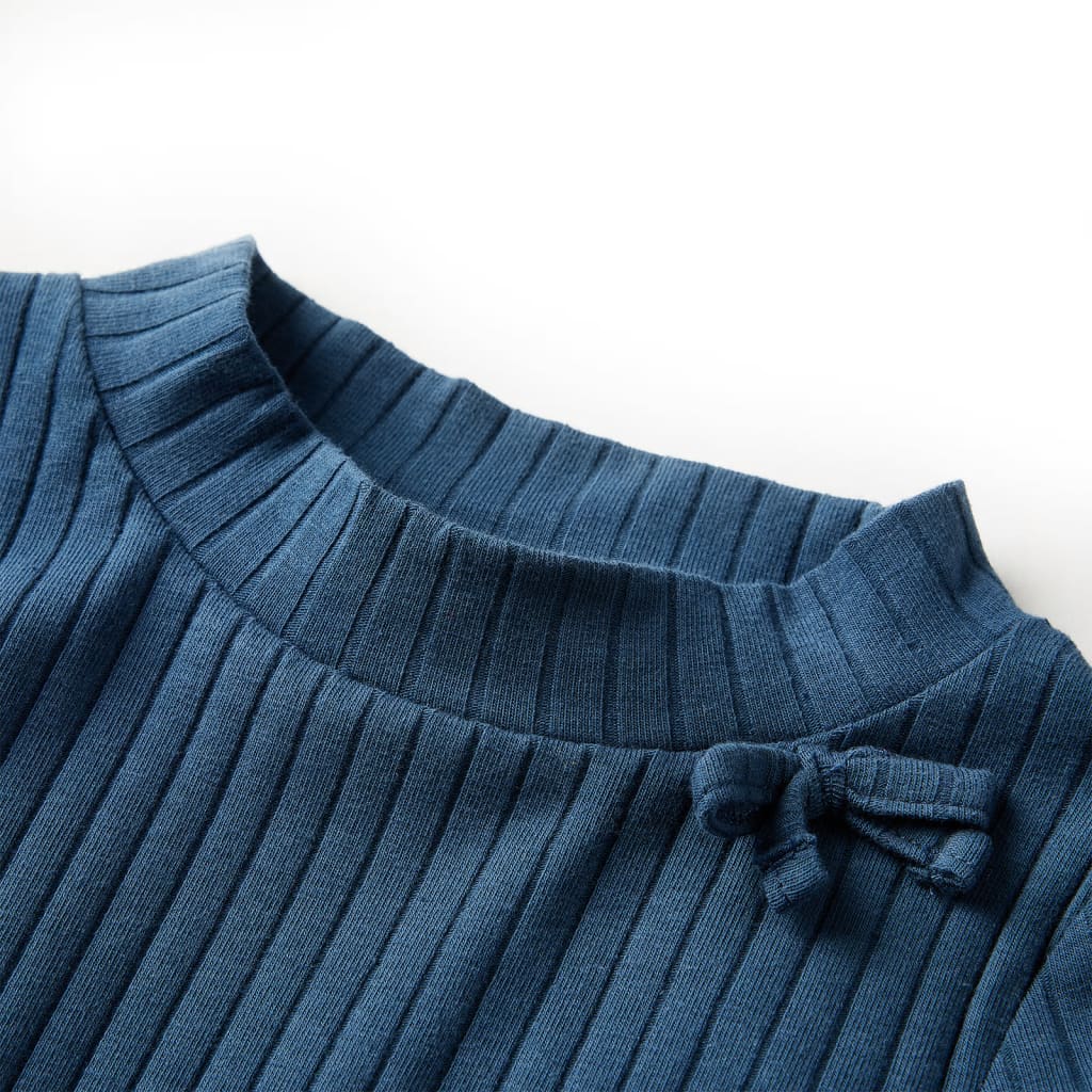Vidaxl Kinderhemd rippte 128 Marineblau