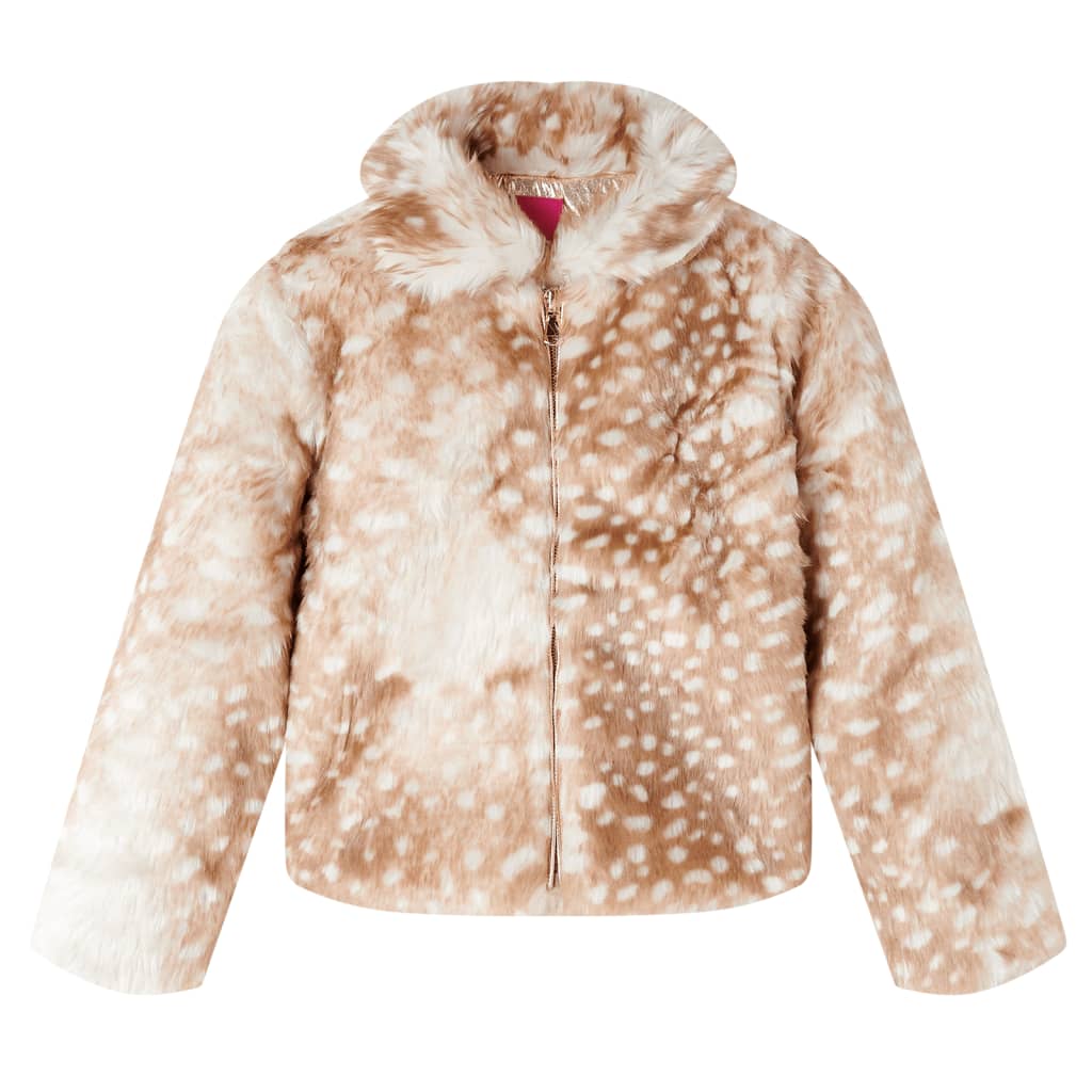 Vidaxl Kinderjacke 128 Kunstversorgung Cognac gefärbt
