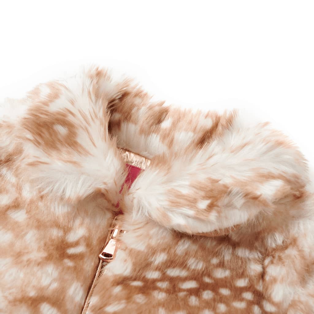 Vidaxl Kinderjacke 128 Kunstversorgung Cognac gefärbt