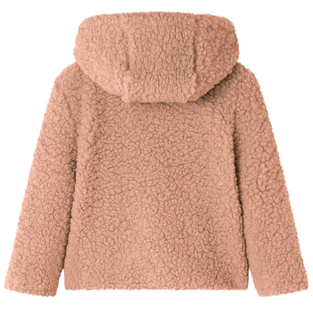Vidaxl Kinderjacke mit Haube 92 Teddy kunstvacht Light Cognac gefärbt