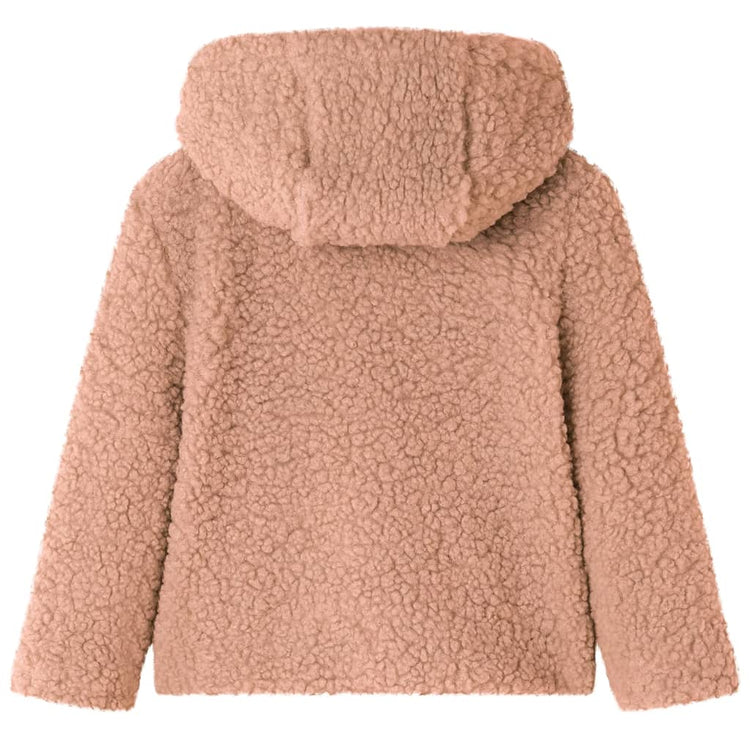 Vidaxl Kinderjacke mit Haube 92 Teddy kunstvacht Light Cognac gefärbt