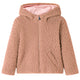 Vidaxl Kinderjacke mit Haube 104 Teddy künstliches Fell Licht Cognac gefärbt