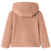 Vidaxl Kinderjacke mit Haube 104 Teddy künstliches Fell Licht Cognac gefärbt