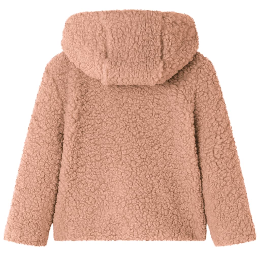 Vidaxl Kinderjacke mit Motorhaube 140 Teddy künstliches Fahrzeug Licht Cognac gefärbt