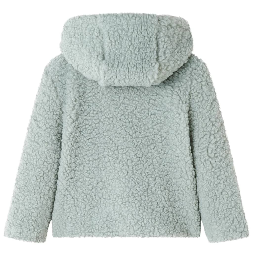 Vidaxl Kinderjacke mit Kapuze Teddy 140 künstliches Fahrzeug Minze Grün grün