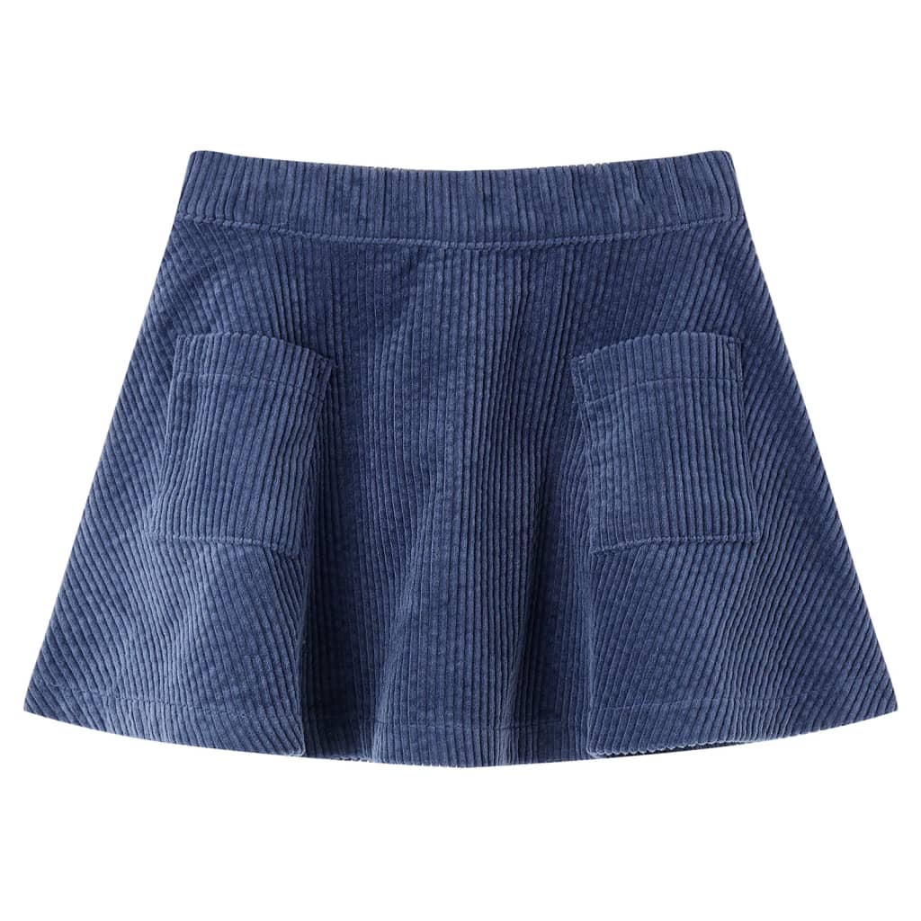 Vidaxl -Kinderrock mit Taschen aus Rippen -Samt 92 Marineblau