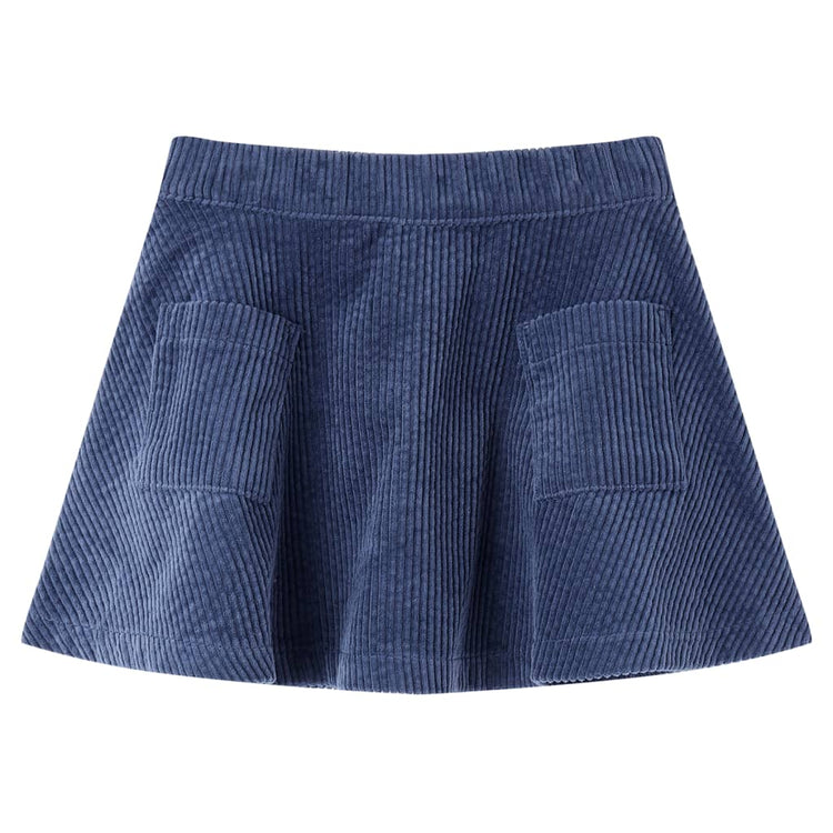 Vidaxl -Kinderrock mit Taschen aus Rippen -Samt 116 Marine Blue