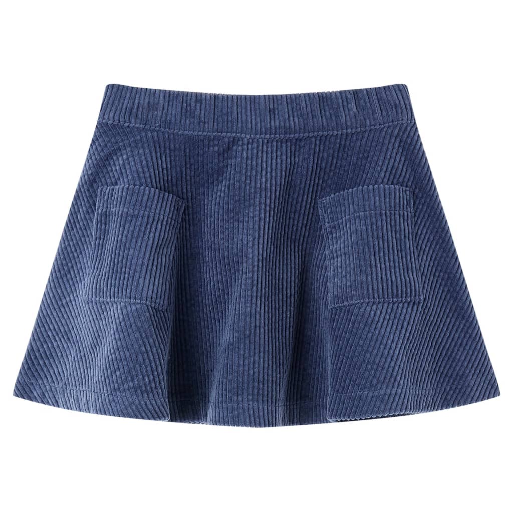 Vidaxl -Kinderrock mit Taschen aus Rippen -Samt 128 Marineblau