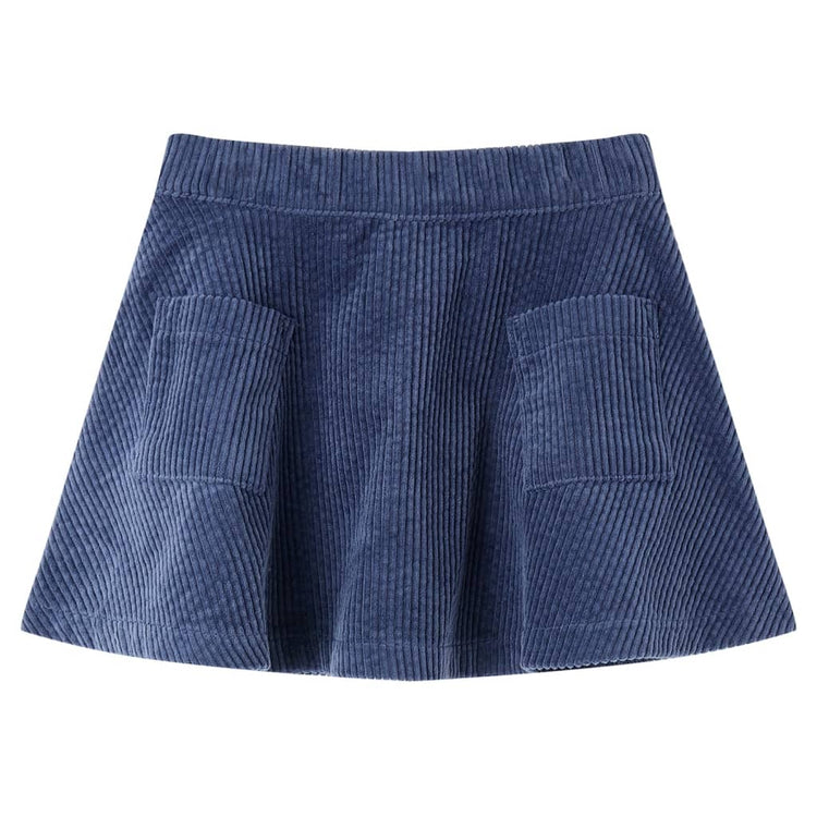 Vidaxl -Kinderrock mit Taschen aus Rippen -Samt 128 Marineblau