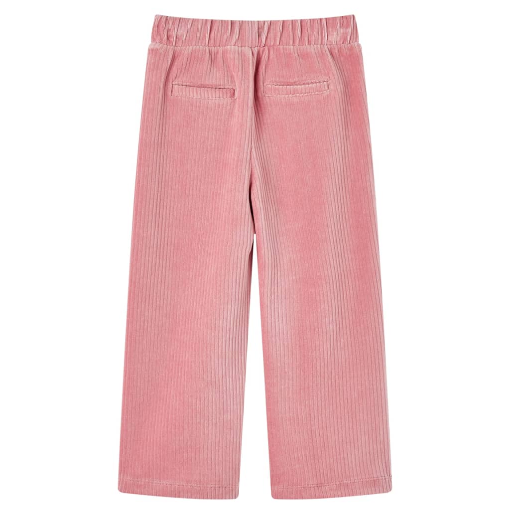 Vidaxl Kinderbroek 92 Rippen -Samt hellrosa