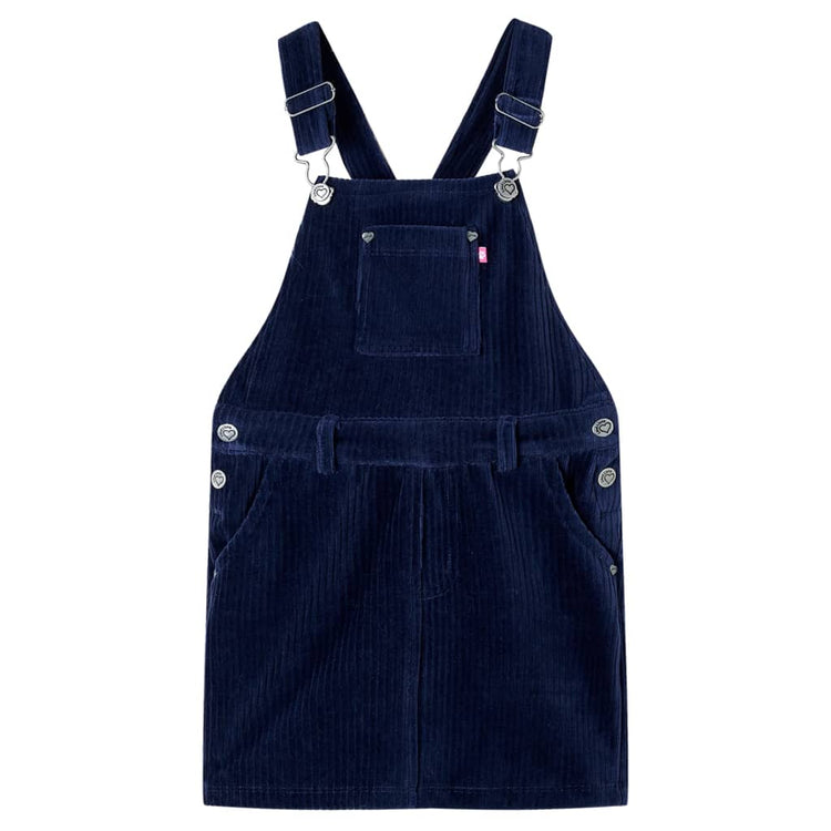 Vidaxl Kindergartenkleid 116 Rippen Velvet Marine Blau