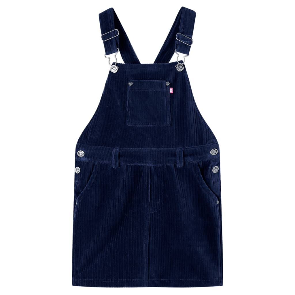Vidaxl Kindergartenkleid 128 Rippen Velvet Marine Blau