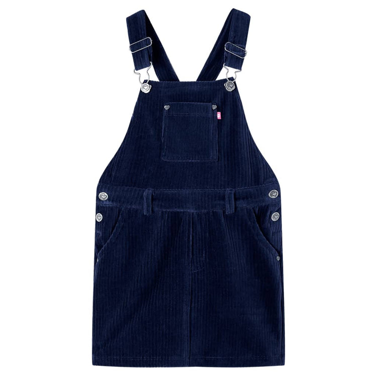 Vidaxl Kindergartenkleid 128 Rippen Velvet Marine Blau