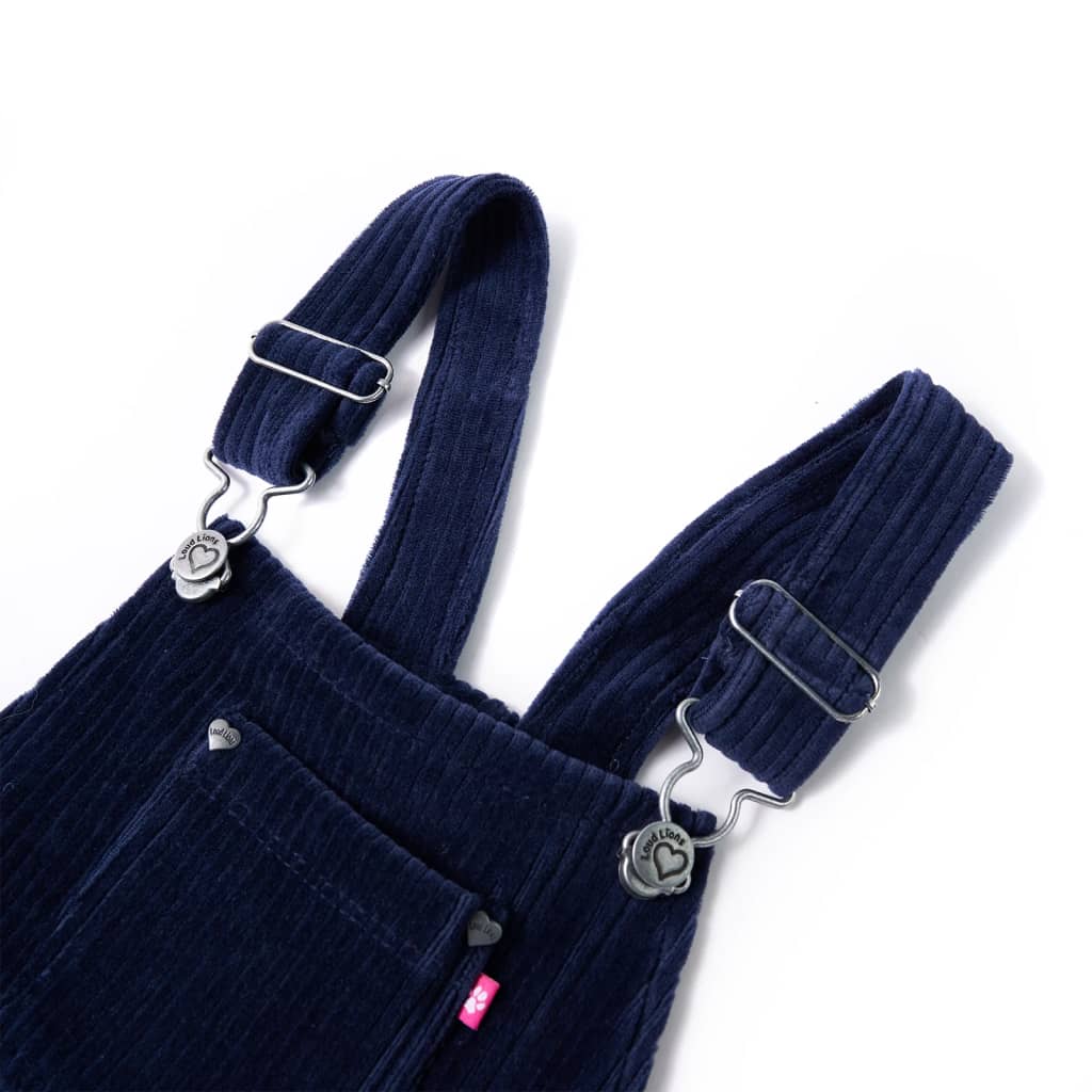 Vidaxl Kindergartenkleid 128 Rippen Velvet Marine Blau