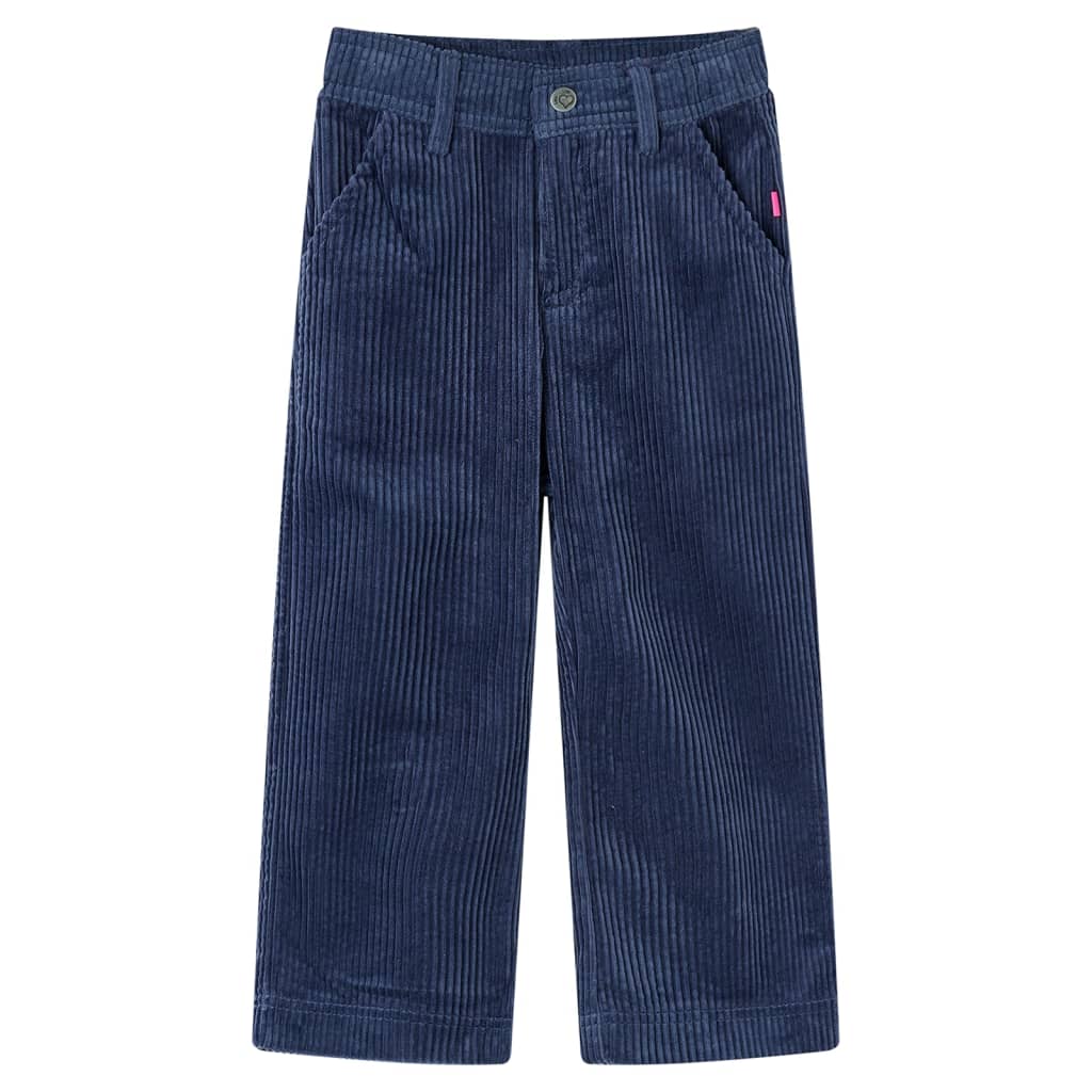 Vidaxl Kinderbroek 92 Rippen Velvet Marine Blau
