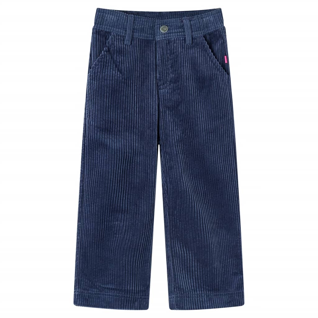 Vidaxl Kinderbroek 116 Rippen Velvet Marine Blau