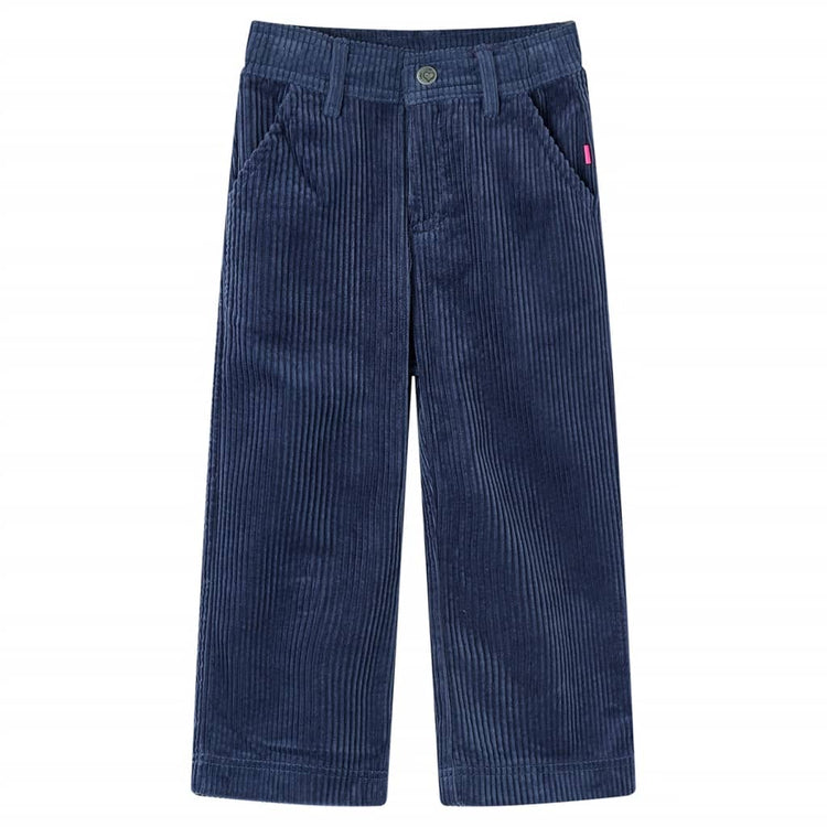 Vidaxl Kinderbroek 116 Rippen Velvet Marine Blau