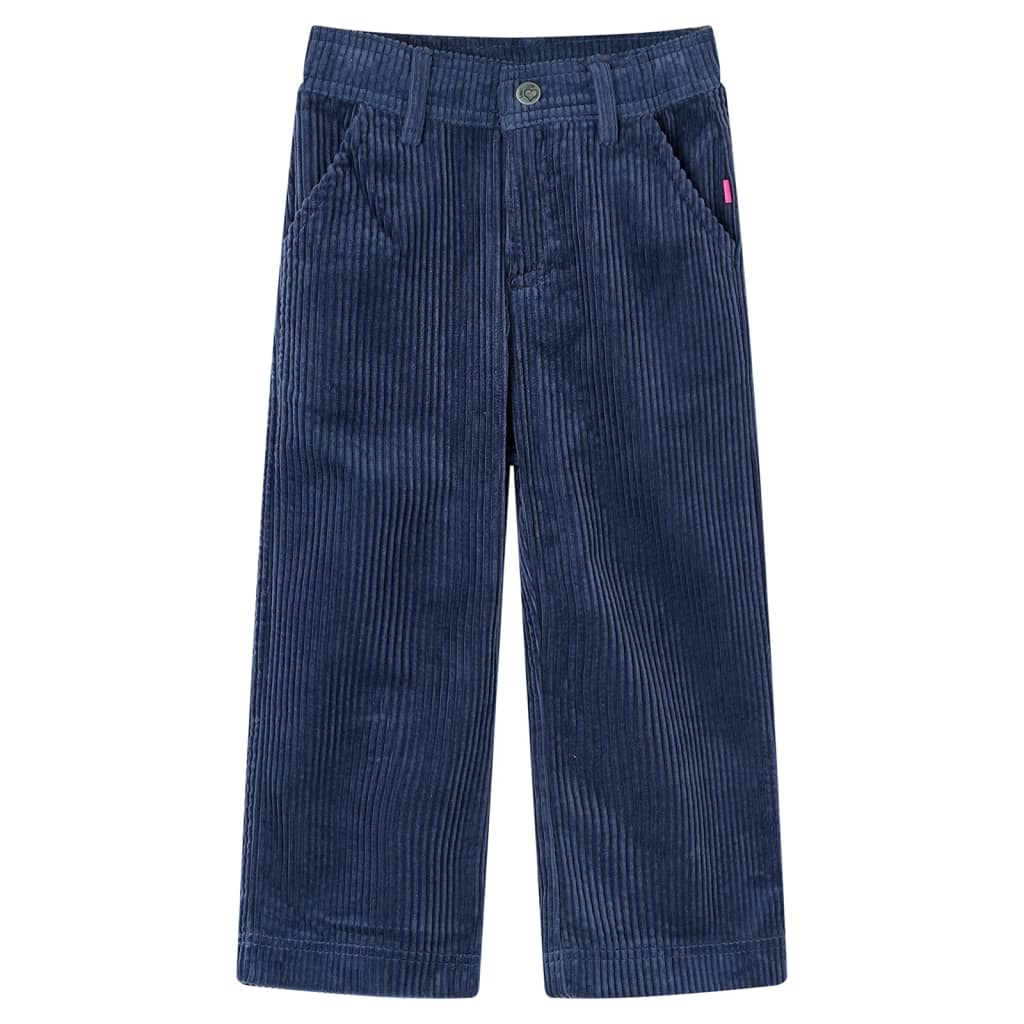 Vidaxl Kinderbroek 128 Rippen Velvet Marine Blau