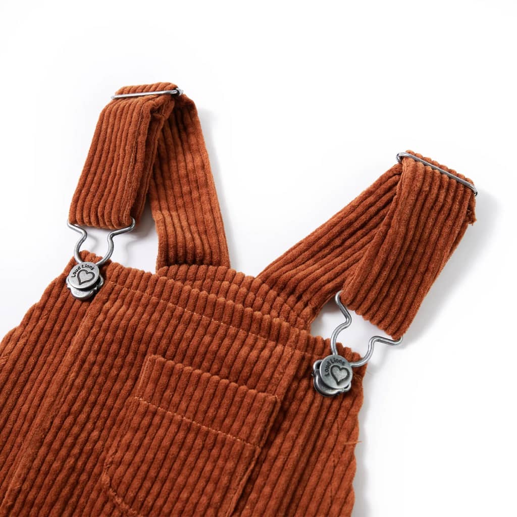 Vidaxl Kindergartenkleid 104 Rippen Velvet Cognac -Colored