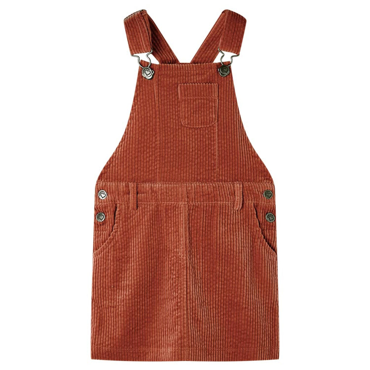 Vidaxl Kindergartenkleid 116 Rippen Samt Cognac -Colored