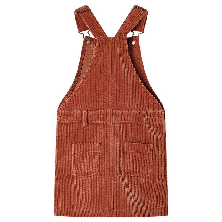 Vidaxl Kindergartenkleid 116 Rippen Samt Cognac -Colored