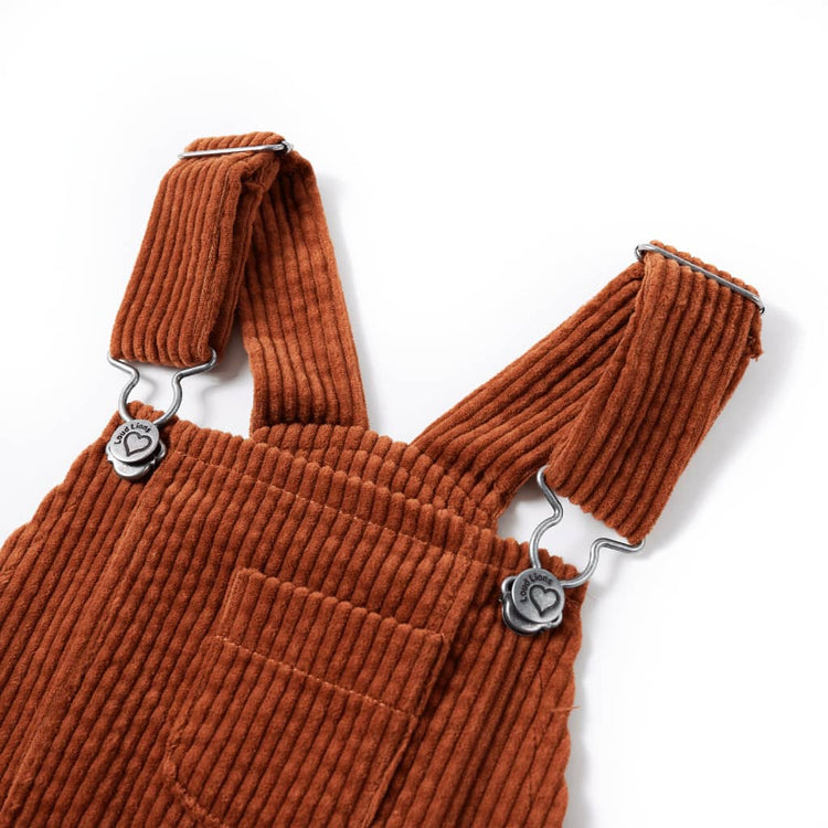 Vidaxl Kindergartenkleid 116 Rippen Samt Cognac -Colored