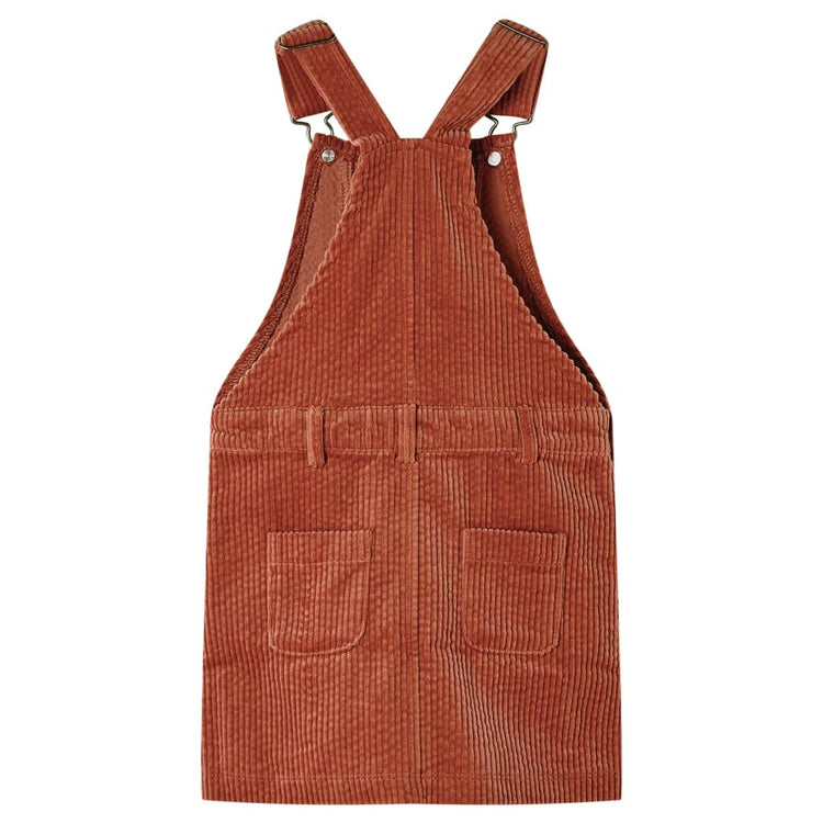 Vidaxl Kindergartenkleid 128 Rippen Velvet Cognac -Colored