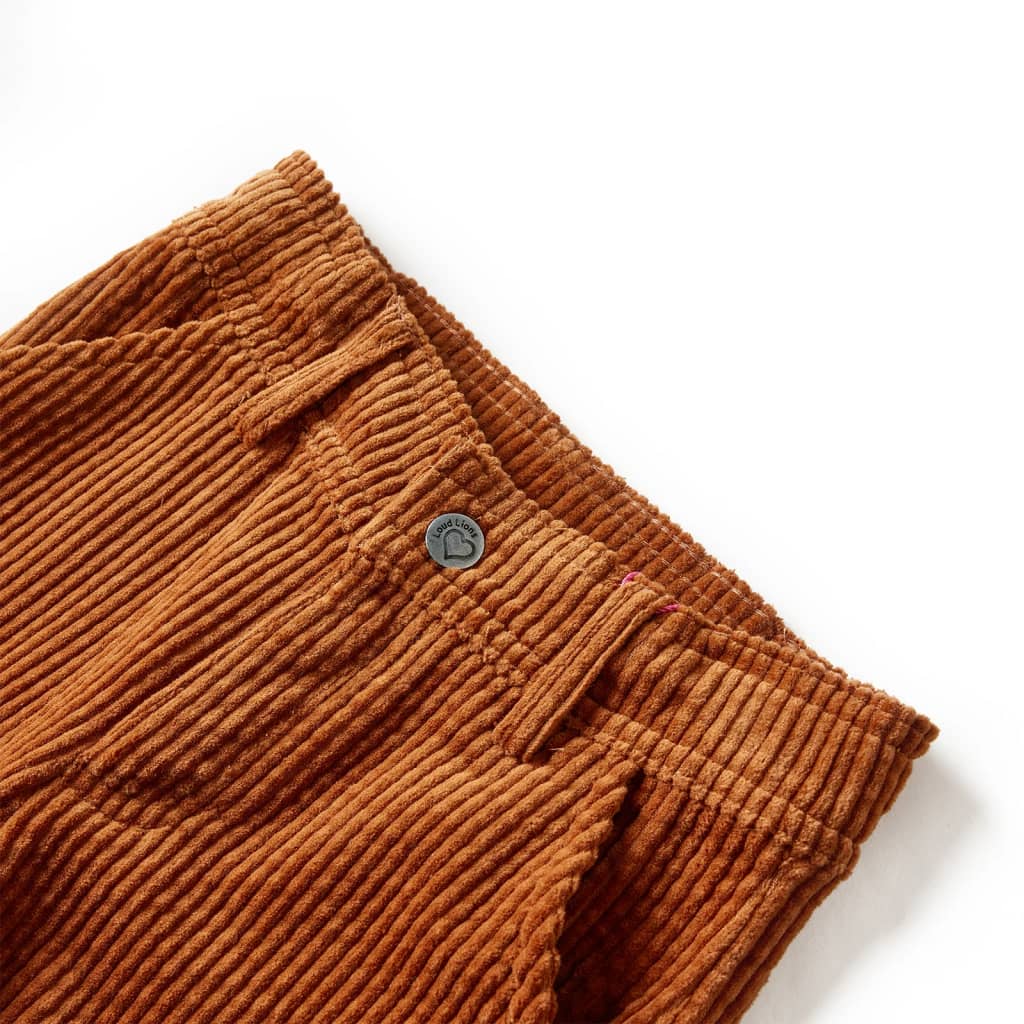 Vidaxl Kinderbroek 92 Rippen -Samt Cognac gefärbt