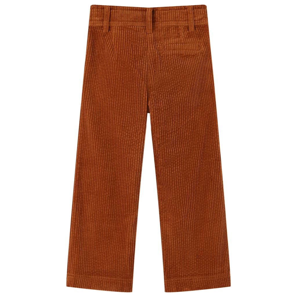 Vidaxl KinderBroek 128 Rippen -Samt Cognac gefärbt