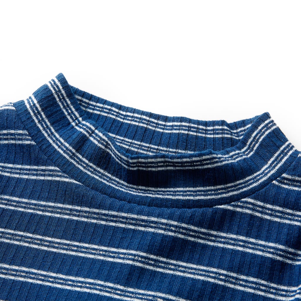 Vidaxl Kinderhemd mit langen Ärmeln 104 Marineblau