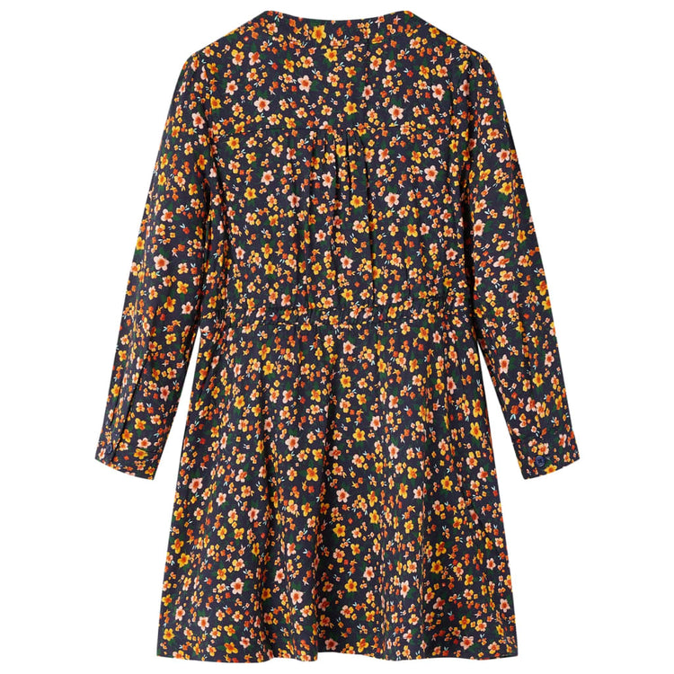 Vidaxl Kinderkleid mit langen Ärmeln 128 Marineblau