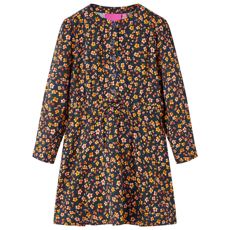 Vidaxl Kinderkleid mit langen Ärmeln 140 Marineblau