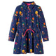 Vidaxl Kinderkleid lange Ärmel und Kordelkordel 116 Marineblau