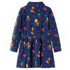 Vidaxl Kinderkleid lange Ärmel und Kordelkordel 116 Marineblau