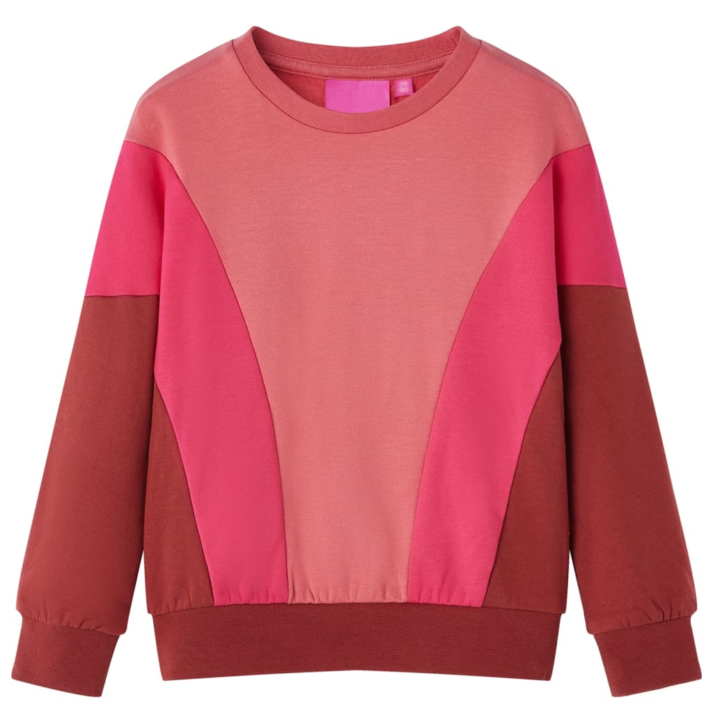 Vidaxl Kinderpullover Farbblock 104 Pink und Henna Bright