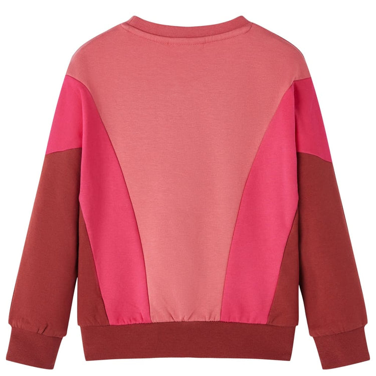Vidaxl Kinderpullover Farbblock 104 Pink und Henna Bright