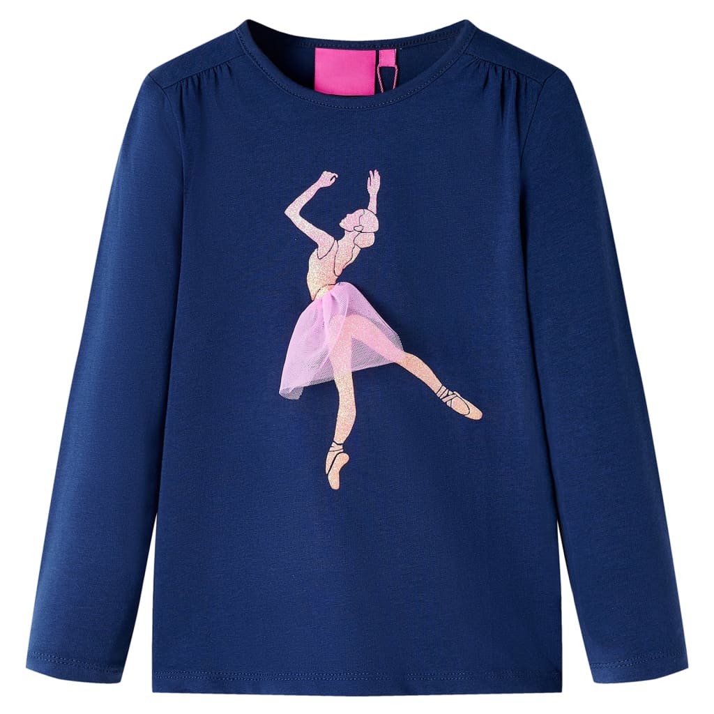 Vidaxl Kinderhemd mit langen Ärmeln 104 Marineblau