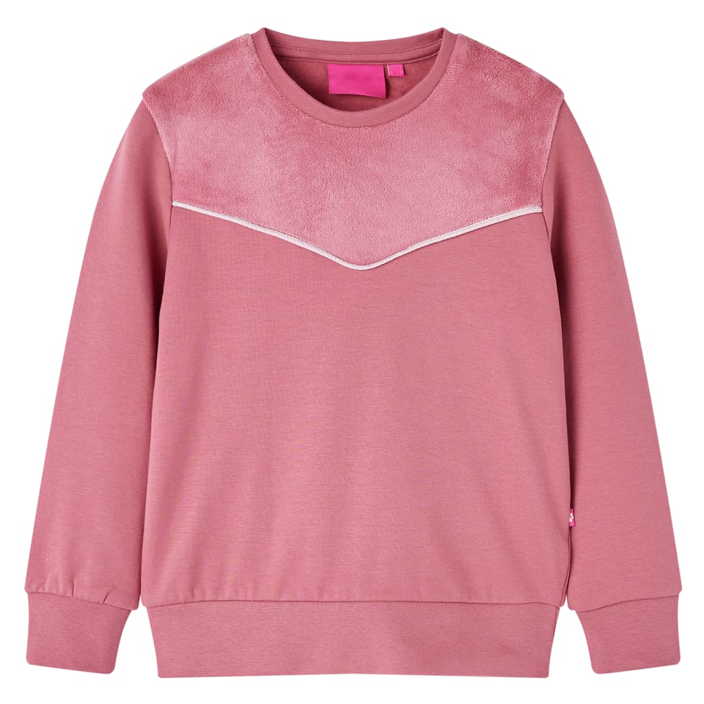Vidaxl Kinderpullover Velvet Patchwork 104 Himbeerfarbe