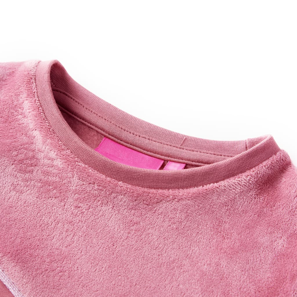 Vidaxl Kinderpullover Velvet Patchwork 140 Himbeerfarbe