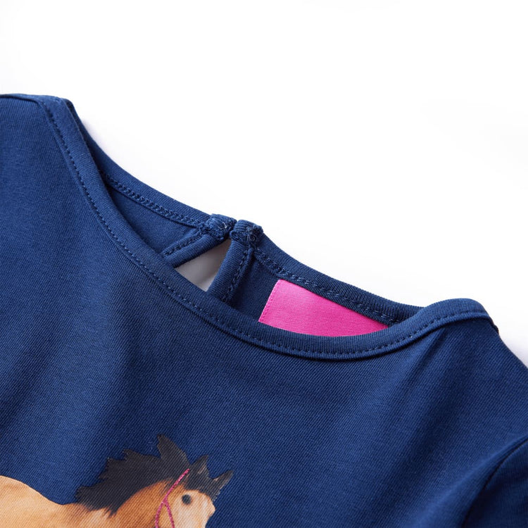 Vidaxl -Kinderhemd mit langen Ärmeln 92 Marineblau