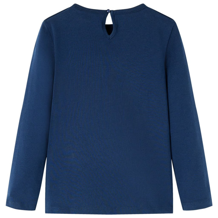 Vidaxl Kinderhemd mit langen Ärmeln 116 Marineblau