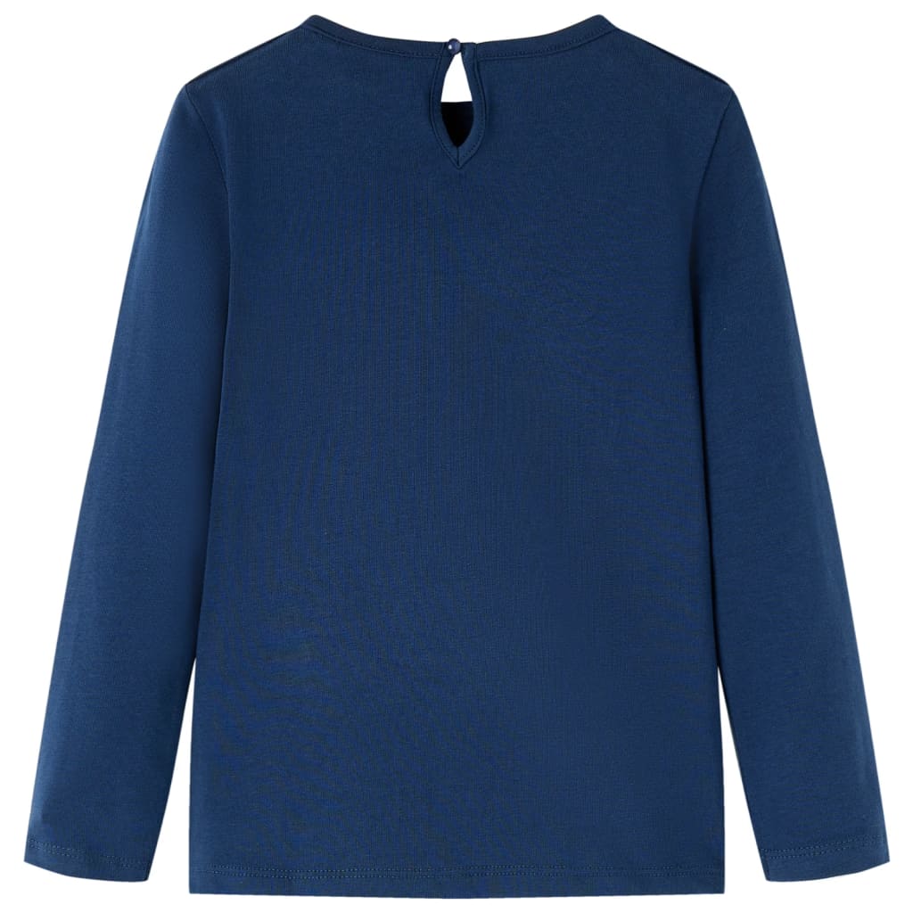 Vidaxl Kinderhemd mit langen Ärmeln 128 Marineblau