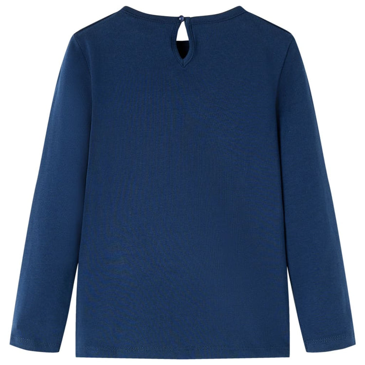 Vidaxl Kinderhemd mit langen Ärmeln 128 Marineblau